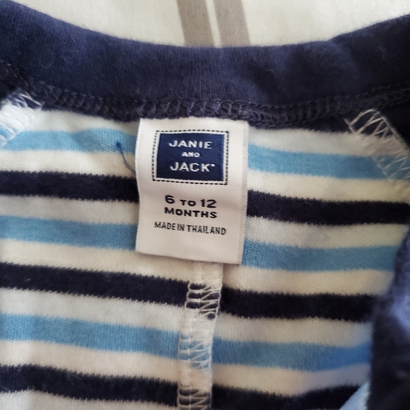 Janie and Jack Striped Boy's One Piece - Picture 3 of 6